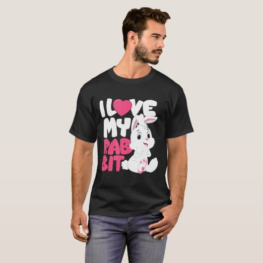 T-shirt I Love My Rabbit Unique &amp Original Howexpert (Devant entier)