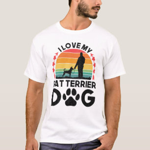 T-shirt I Love My Rat Terrier Chien Retro Vintage