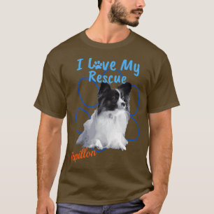 T-shirt I Love My Secourt Papillon Cool Adopté chien