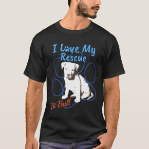 T-shirt I Love My Secourt Pit Bull Cool Adopté Chien