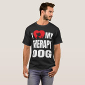 T-shirt I Love My Therapy Dog with Dog Silhouette in Heart (Devant entier)