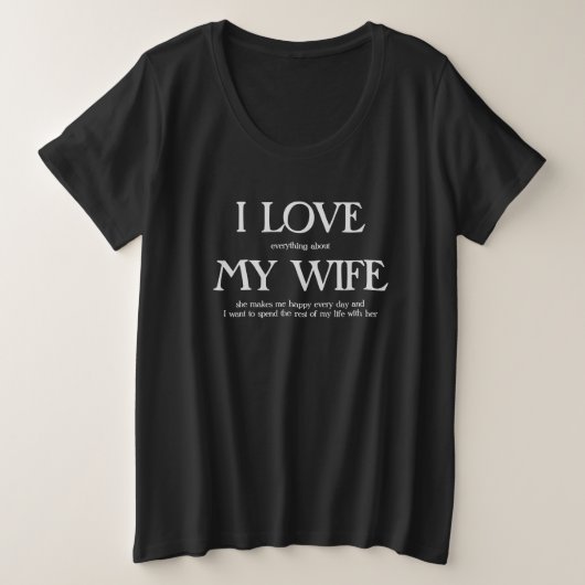 T-shirt I Love My Wife (Design devant)
