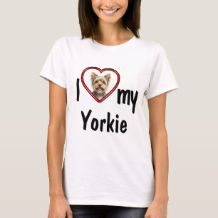T-shirt I Love My Yorkie - mignon Chien de Coeur Rouge Pho