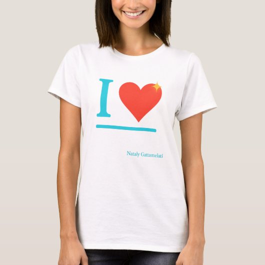 T-shirt I Love Neon Heart Design - Funny Bold Minimal Art (Devant)