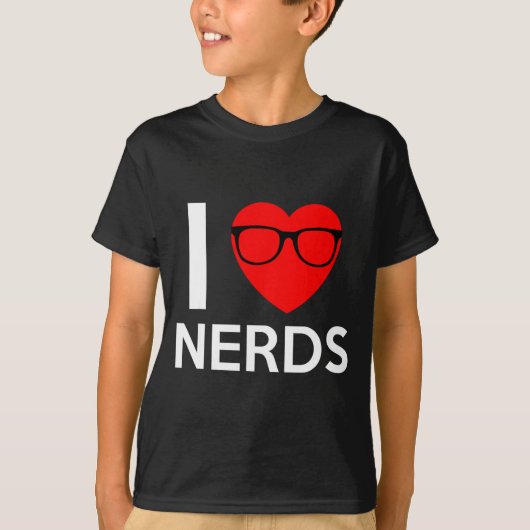 T-shirt I Love Nerds Gles Funny Heart Valentines Gift Men  (Devant)