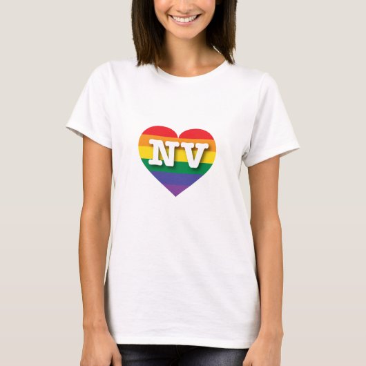 T-shirt I Love Nevada Rainbow Heart (Devant)