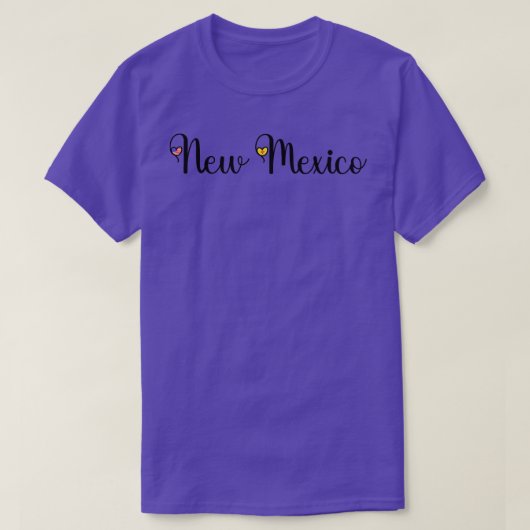 T-shirt I Love New Mexico New Mexico Script With Heart Sha (Design devant)