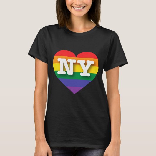 T-shirt I Love New York Rainbow Heart (Devant)