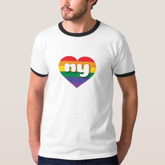 T-shirt I Love New York Rainbow Heart (Devant)