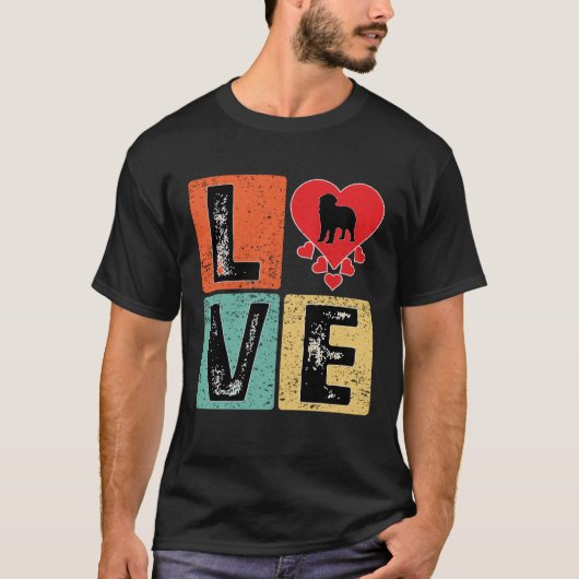 T-shirt I Love Newfoundland Dog Valentine's Day Terre-Neuv (Devant)