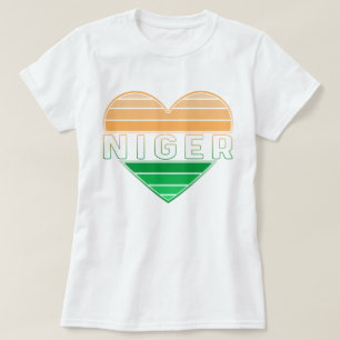 T-shirt I Love Niger, Coeur Nigérien
