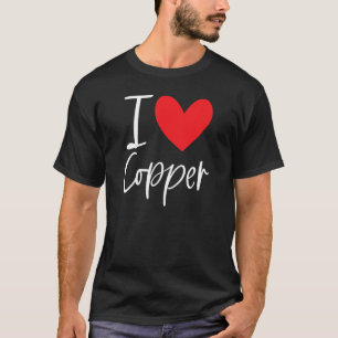 T-shirt I Love Nom Cuivre Personnalisé Fille Femme Bff Fri