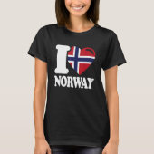 T-shirt I Love Norway Homeland Norwegian Drapeau Norvège (Devant)