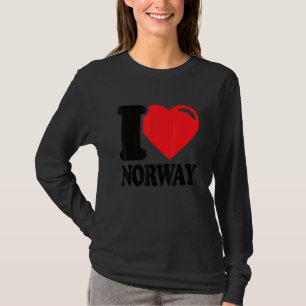 T-shirt I Love Norway Homeland Norwegian Drapeau Norvège 1