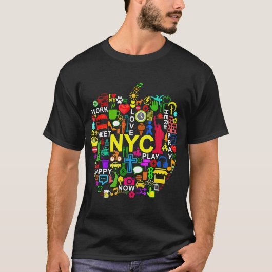 T-shirt I LOVE NYC s NEW YORK CIY BIG APPLE (Devant)