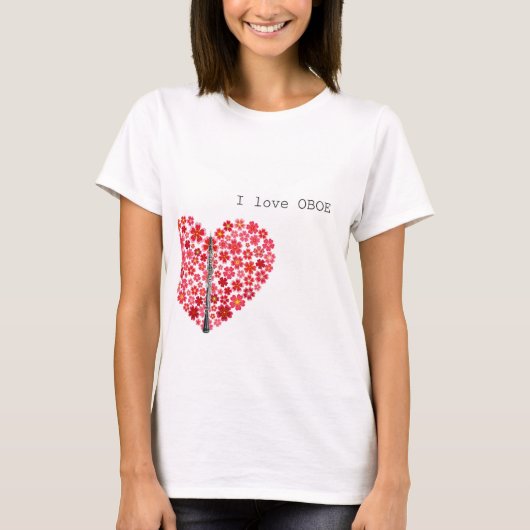 T-shirt I love OBOE T-shirts オーボエTシャツ (Devant)