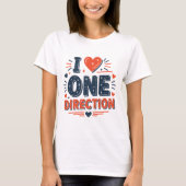T-shirt I Love One Direction Shirt - 'I <3 One Direction' (Devant)