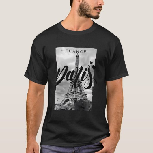 T-shirt I Love Paris Cool Real Paris France Skyline Fashio (Devant)