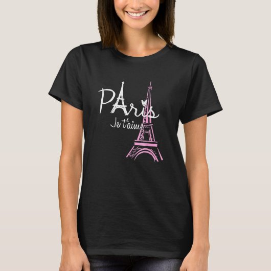 T-shirt I Love Paris Eiffel Tower France French Souvenir (Devant)
