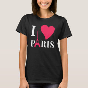 T-shirt I Love Paris France Tour Eiffel Love Romance