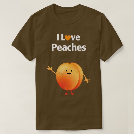 T-shirt I Love Peaches Fruit & Végétarien (Design devant)