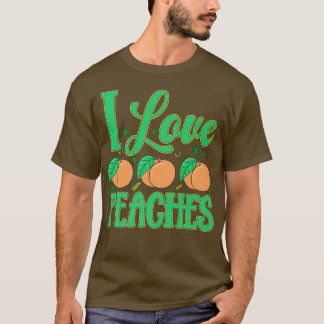 T-shirt I Love Peaches Fruit Végétarien Végétarien