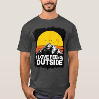 T-shirt I Love Peeing Extérieur Sunset Retro Camping Extér