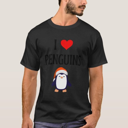 T-shirt I Love Penguins I He Penguins Penguin Seabirds (Devant)