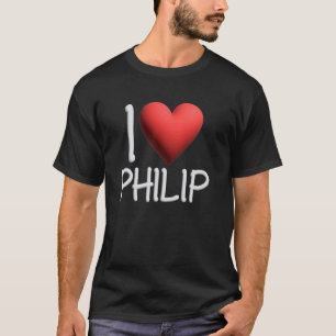 T-shirt I Love Philip Nom Hommes Personnalisés Guy BFF Phi