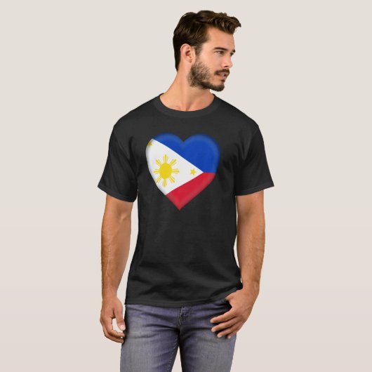 T-shirt I Love Philippines Filipino Drapeau Il Tenue Pullo (Devant entier)