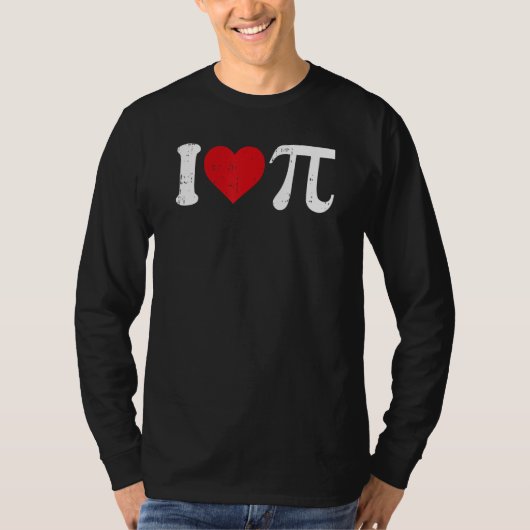 T-shirt I Love Pi Day Cute Heart Math Symbols Teacher Stud (Devant)