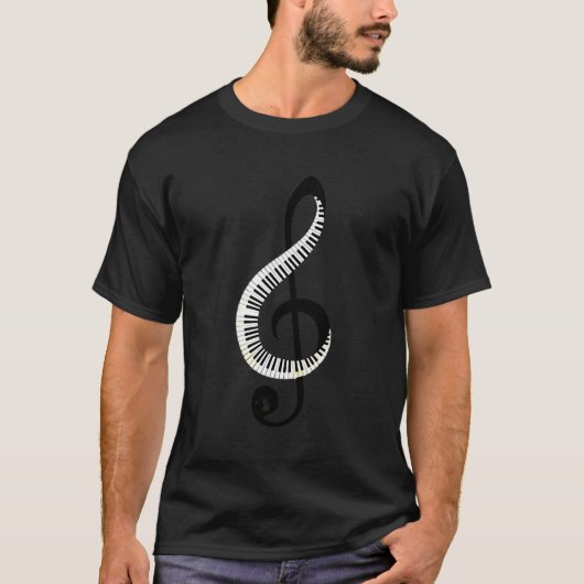 T-shirt I Love Piano Musical Note (Devant)