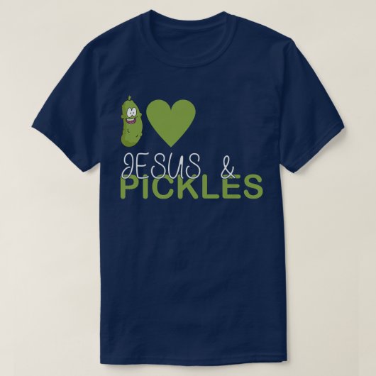 T-shirt I Love Pickles & Jesus, Pickle Vegetable Farming V (Design devant)