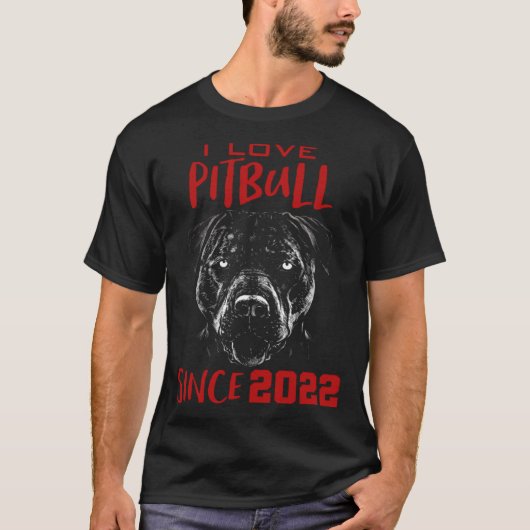 T-shirt I love pitbull since 2022 (Devant)