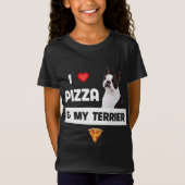 T-Shirt I Love Pizza and My Boston Terrier Dog Pepperoni F (Devant)