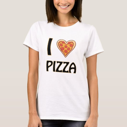 T-shirt I love Pizza - Drôle Nourriture Cadeau (Devant)