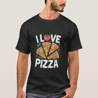 T-shirt I Love Pizza Tomato Slices Fun Design
