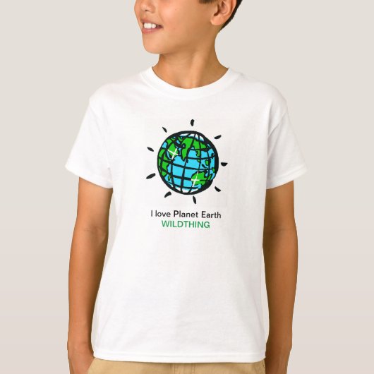 T-shirt I love Planet Earth - Wildthing - Nature - (Devant)