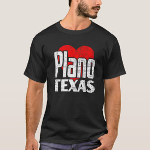 T-shirt I Love Plano Texas Retro Big Heart Plano Vacation