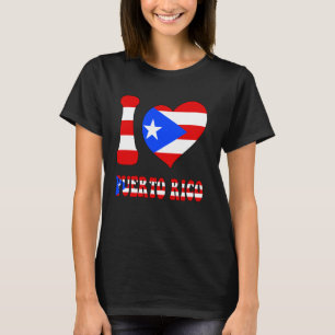 T-shirt I Love Porto Rico I Love San Juan Pretty Flag Hea