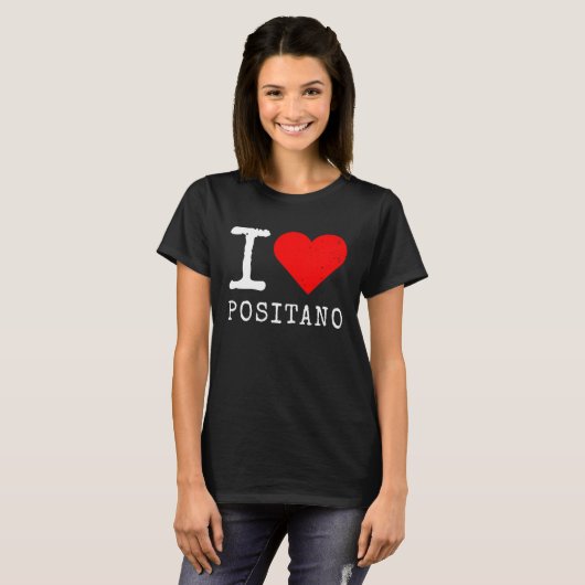 T-shirt I Love Positano I Love Italie Travel Heart Amalfi (Devant entier)