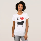 T-shirt I love Pugs (Devant entier)