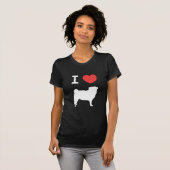 T-shirt I love Pugs (Devant entier)