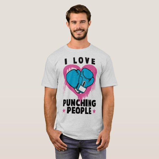 T-shirt I Love Punching People Boxing Funny Humour Tee (Devant entier)