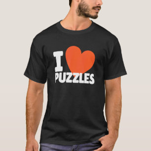 T-shirt I Love Puzzles Heart Puzzle