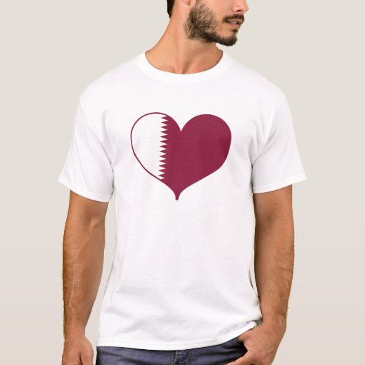 T-shirt I Love Quatar Drapeau (Devant)