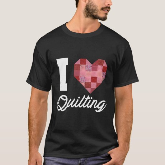 T-shirt I Love Quilting Motif Patchwork Heart Femmes (Devant)
