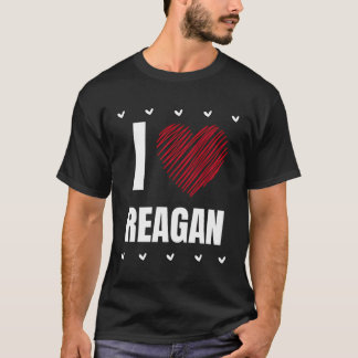 T-shirt I Love Reagan Nom du Cool Red Heart Funny Personal