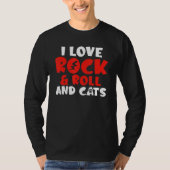 T-shirt I love Rock and Roll and Cats Rocker (Devant)