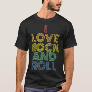 T-shirt I Love Rock And Roll arc-en-ciel déprimé les année